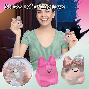 Игрушка-щипок в виде кролика-пузырька Crystal Bubble Bunny, мягкая игрушка для снятия стресса One Size розовый