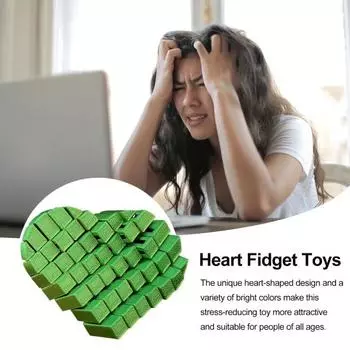 Игрушка-сердце Fidget Toy 3D Printed Pixel Heart Sensory Toy Портативная стресс-игрушка розовый