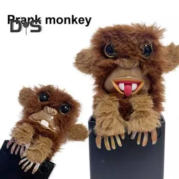 Игрушка-шутка в виде обезьянки, сюрприз, всплывающая игрушка-шутка в виде обезьянки, плюшевая кукла-обезьянка, детский шутник на Хэллоуин, День дурака A