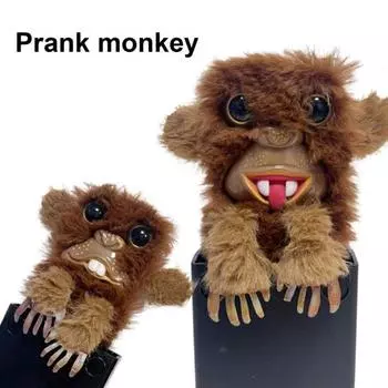 Игрушка-шутка в виде обезьянки, сюрприз, всплывающая игрушка-шутка в виде обезьянки, плюшевая кукла-обезьянка, детский шутник на Хэллоуин, День дурака