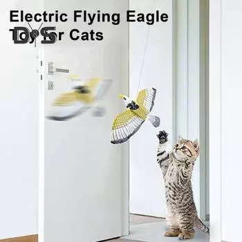 Игрушка-симуляция «Птица» для кошек, электрическая подвесная летающая игрушка «Орел/Попугай», интерактивная подвесная потолочная игрушка-дразнилка для кошек, для домашних кошек A