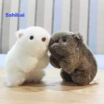 Игрушка-симулятор вомбата-прекрасное яркое выражение лица-подарок на день рождения-мягкая игрушка в виде морской свинки 18 cm белый
