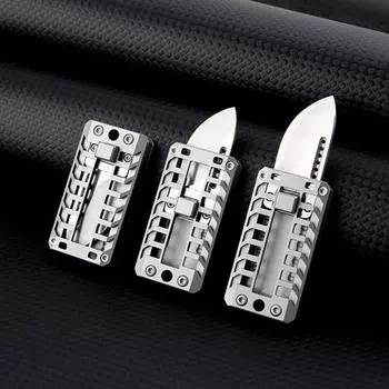 Игрушка-слайдер, резак, острое лезвие из нержавеющей стали, механическое средство для снятия стресса, портативная складная игрушка-слайдер для кемпинга на открытом воздухе, сенсорная игрушка для повседневного использования серебряный