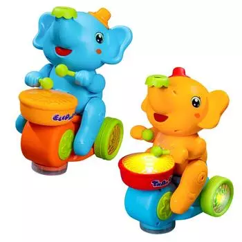 Игрушка-слон, барабанящий, со светом и звуком, парящие в воздухе игрушки-мячи, музыкальная игрушка-слон, рождественские подарки на день рождения для малышей от 3 лет и старше 3366B Blowing Ball and Drumming Elephant Blue