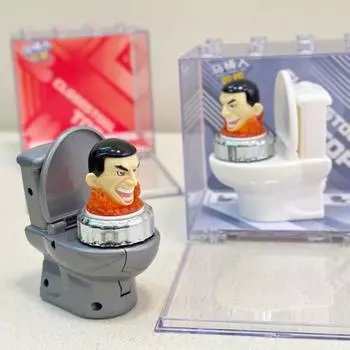 Игрушка-спиннер для туалета Mystery с сюрпризом, всплывающей кнопкой, интерактивным механизмом и веревкой белый