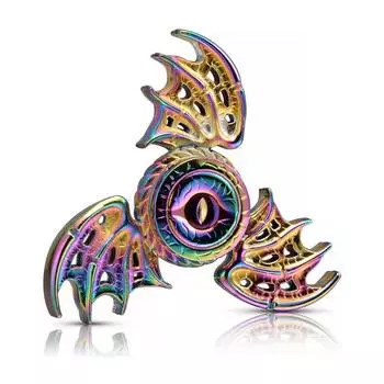 Игрушка-спиннер с крыльями дракона и глазами, сделанная из металла, трехручный спиннер, малошумная высокоскоростная игрушка-фокус со стальным самосмазывающимся подшипником, Феникс 8.4x8.4x2.8cm