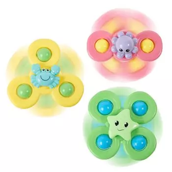 Игрушка-спиннер Tailtango на присоске для мальчиков и девочек 1 года, вращающаяся волчок, детская игрушка 6, 12, 18 месяцев, подарок на день рождения для мальчика 1, 2 лет, игрушка для купания