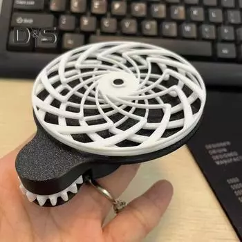 Игрушка-спираль для снятия стресса, 3D-печатная игрушка, карманный размер, игрушка-фиджет, вращающееся колесо, игрушка для релаксации, повышающая концентрацию внимания черный белый