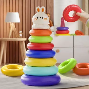Игрушка-стопка, дошкольные сенсорные строительные блоки, классическая обучающая игра, сортировка по цвету для 6-12 лет