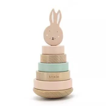 Игрушка-стопка Trixie Деревянная игрушка для новорожденных Игрушка-стопка в виде животного Кролик Миссис