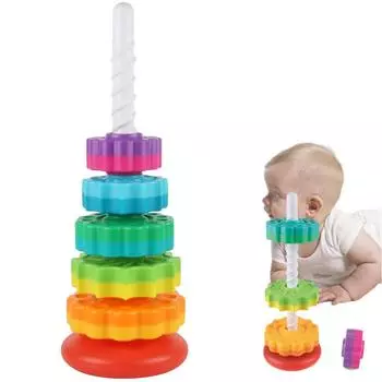 Игрушка-стопка, вращающаяся игрушка-стопка, игрушки для мальчиков и девочек в возрасте 1, 2, 3 лет One Size