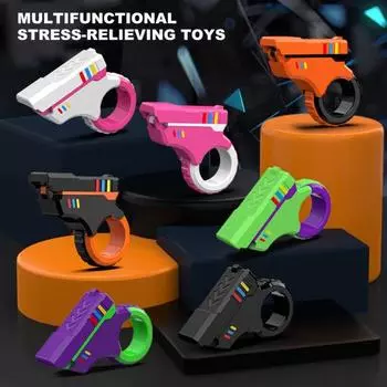 Игрушка-стрелялка, слайдер, портативная игрушка для снятия стресса, тревожности, для детей, подростков, взрослых, карманного размера, магнитная, на кончик пальца, вращающееся кольцо, слайдер, EDC, сенсорная игрушка чёрный