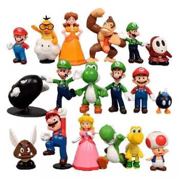 Игрушка Супер Марио Принцесса Супер Марио 18 Mario action Bros. Статуя, Луиджи, Йоши, Персик, Братаны. цифры,