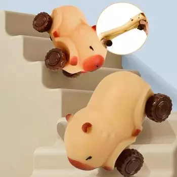 Игрушка-сжиматель Capybara с колесами Animal Squeeze Stretchable Fidget Car Vehicle Capybara