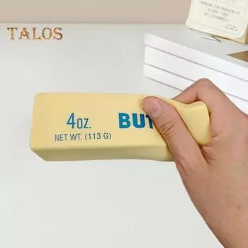 Игрушка-сжиматель для снятия стресса с медленным отскоком Реалистичная игрушка-сжиматель для снятия стресса с палочкой-маслом Сенсорная игрушка для детей Подростков Взрослых Мягкий мяч для снятия стресса Имитация еды жёлтый