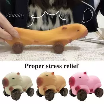 Игрушка-сжиматель капибара с колесами, растягивающаяся игрушка-игрушка-игрушка в виде животного, автомобиль-трансформер, антистрессовая игрушка-щипок для детей и взрослых Sets