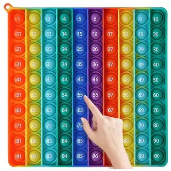 Игрушка-сжиматель Push Pop Обучающая доска для аутизма Push Pop Снятие стресса Декомпрессия для детей и подарок на день рождения (Числа от 1 до 100) Игрушка, Непоседа, Облегчение,