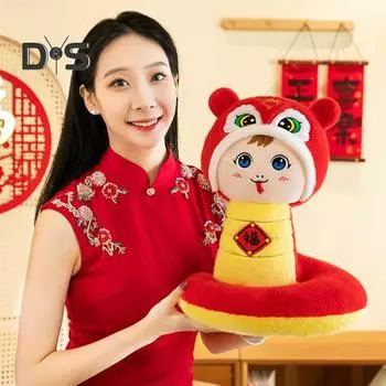 Игрушка-талисман Змея 2025 год Змеи Лунный Новый год Кукла Змея для весенних праздников Китайский Зодиак Змея Мягкая игрушка Плюшевые подарки S