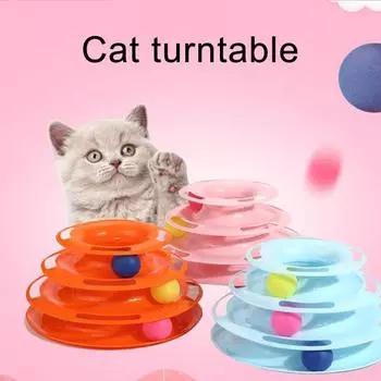 Игрушка-тарелка для кошек Встроенные шарики Креативные развлекательные Устойчивы к царапинам Устойчивы к укусам Избавляют от скуки Снимают стресс оранжевый