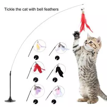 Игрушка-тизер для кошек, привлекательная интерактивная игрушка-тизер с высоким отскоком для котенка, для ежедневного использования чёрный