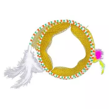 Игрушка-тоннель для кошек Многофункциональный Веселый Интерактивный S-образный Перья Мышь Складной Тоннель для домашних животных для жёлтый