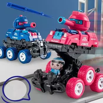 Игрушка-трансформер Collision, милая, забавная, стреляющая пулями, игрушечная машинка-танк, интересная, деформирующаяся при инерции, модель танка