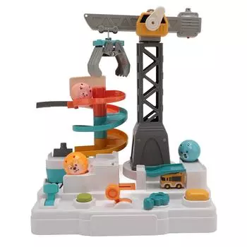 Игрушка-трек Animal Ball Track Toy 8 испытаний Динамические звуковые эффекты Крутая игрушка-трек с подсветкой и башенным краном