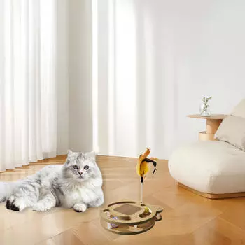 Игрушка-трек для кошачьих мячей 2 уровня Творческая головоломка Тренажер для котенка Интерактивная тизерная игра для питомца