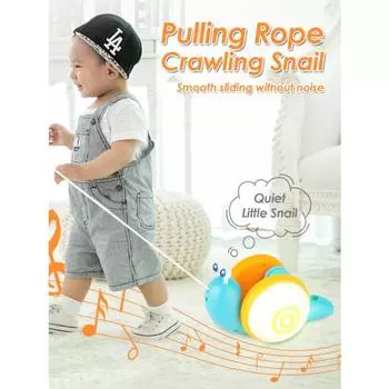 Игрушка-улитка для детей, тащащая игрушки Детские игрушки Игрушка-улитка для раннего развития Игрушка-улитка для обучения ходункам Игрушка-улитка для пресса разноцветный
