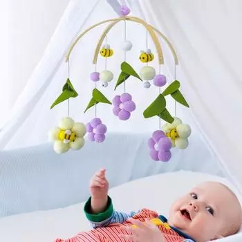 Игрушка-успокоитель Привлекательные яркие цвета Премиум Мультяшные детские мобили для кроватки Погремушка розовый