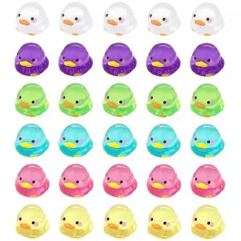 Игрушка-ювелирное изделие Мини-талисман-ювелирное изделие Пухлая разноцветная утка 6 цветов x 5 каждого Всего 30 штук Вместимость для забавных игрушек Игрушки Развивающие игрушки Ювелирные фигурки