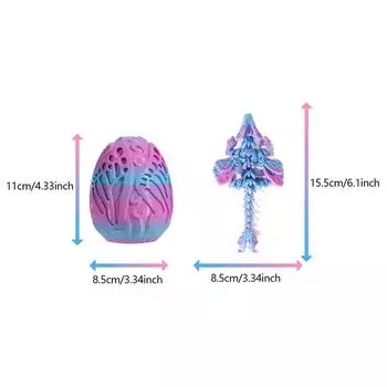 Игрушка в виде драконьего яйца, креативная 3D-печатная бабочка-дракон с яйцом, гибкие пасхальные яйца-драконы, 3D-яйца-драконы, подарочное украшение для рабочего стола