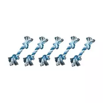 Игрушка-веревка для собак Puppyguard для удаления зубного камня, зубная нить, 5P, синяя, 5P, 1 комплект