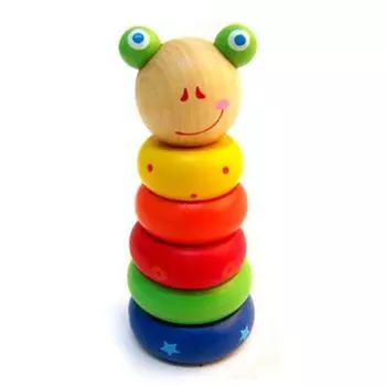 Игрушка-вставка Happy Town в виде кольца с животными, лягушка, корейские детские товары