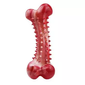 Игрушка-жевалка из натурального каучука для собак, кость для чистки зубов со вкусом говядины, облегчение при прорезывании зубов, безопасная игрушка для собак крупных пород 1pc