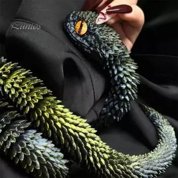 Игрушка змея, напечатанная на 3D-принтере, 60 см, настольная шарнирная змея с гибкими суставами, игрушка-фиджет для снятия стресса, подарок для любителей животных 60 cm D