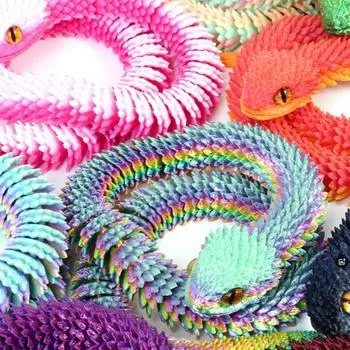 Игрушка змея, напечатанная на 3D-принтере, 60 см, настольная шарнирная змея с гибкими суставами, антистрессовая змея-фиджет