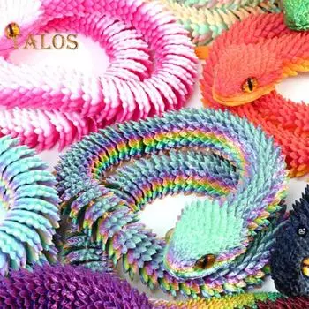 Игрушка змея, напечатанная на 3D-принтере, 60 см, настольная шарнирная змея с гибкими суставами, игрушка-фиджет для снятия стресса, подарок для любителей животных 60 cm C