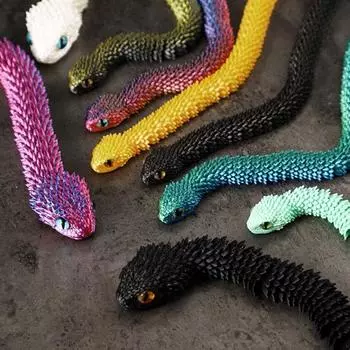 Игрушка змея, напечатанная на 3D-принтере, подвижная фигурка гадюки, игрушка-змея, коллекционная модель змеи с гибкими суставами для домашнего офисного стола, декор 30cm E