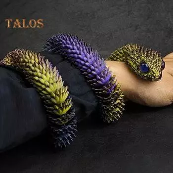 Игрушка змея, напечатанная на 3D-принтере, шарнирное украшение в виде змеи, коллекционная гибкая поддельная игрушка-змея для украшения стола в домашнем офисе красный