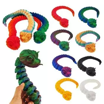 Игрушка змея, напечатанная на 3D-принтере, шарнирное украшение в виде змеи, гибкая игрушка-змея, украшение в виде животного для снятия стресса, подарок для взрослых 40cm