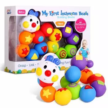 Игрушки Bemixc для младенцев 0 лет и 1 год, подарок на день рождения для девочек и мальчиков, новорожденный ребенок, строительные блоки, 13 шт.