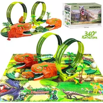 Игрушки-динозавры, гоночная машина Dino Tra с гибким трам, подарок для малышей, мальчиков и девочек 3, 4, 5, 6, 7, 8