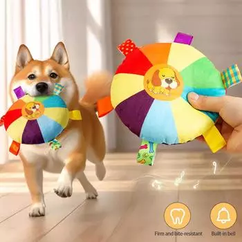 Игрушки для больших собак Интерактивная дрессировка собак Летающие диски для домашних животных Игрушка-кольцо для укуса для маленьких собак с колокольчиками Товары для домашних животных