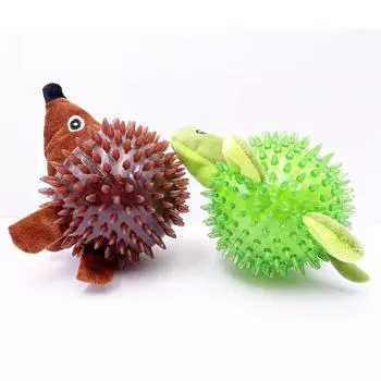 Игрушки для домашних собак, кошек, щенков, звучащая игрушка, пищащий мяч для чистки зубов, обучающая игрушка TPR для жевания зубов домашних животных, шарики с шипами, аксессуары