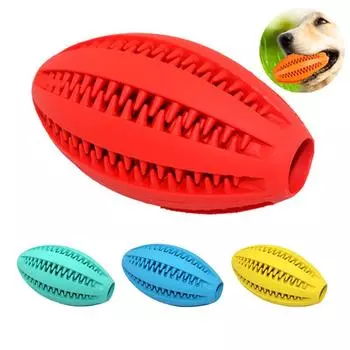 Игрушки для домашних собак, шарик для чистки зубов, дренажные игрушки, устойчивые к укусу игрушки для собак, ретривер, жевательная игрушка 12 cm long красный