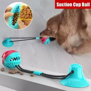 Игрушки для домашних собак, силиконовая присоска, мяч для толкания собак, зубная щетка для чистки зубов для щенков, большая игрушка для кусаний собак only ball-round синий