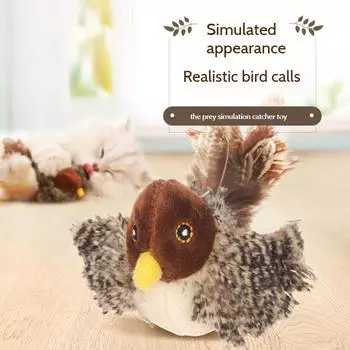 Игрушки для домашних животных, инструменты для дразнения кошек, саморазвлечение и расслабление, имитация птиц, которые издают звук при прикосновении, электрические принадлежности для кошек