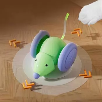 Игрушки для домашних животных Интерактивная игрушка для кошек Электрическая мышь Машина - Автоматическая тизерша с интеллектуальным обходом препятствий Товары для домашних животных белый