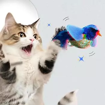 Игрушки для дразнения кошек, издающие звуки, щебечущая игрушка для кошек с пищащим пером и кошачьей мятой Щебечущая игрушка для кошек с пищащим пером черный белый